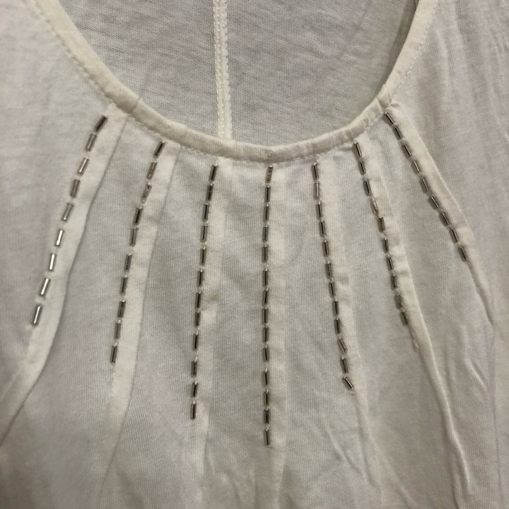 Old Navy Beaded Tank Top in Off White / White Size Small - Picture 3 of 14